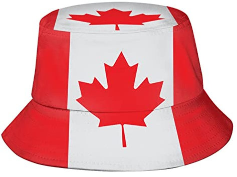 FJQWKLF Retro Canada Flag Canadian Flag Bucket Hat Summer Travel Beach Sun Hat Fisherman Cap for Women Men