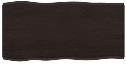 vidaXL Tischplatte, Holzplatte für Tisch Esstisch Couchtisch, Massivholzplatte Handgefertigt mit Baumkante, Ersatztischplatte, Dunkelgrau 80x40x2cm Massivholz Eiche Behandelt