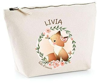 Trousse Livia Bébé d'amour Renard | Pochette Enfant Mignonne Toilette Maquillage Idée Cadeau pour Jeune