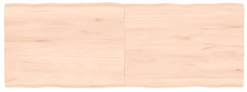 vidaXL Tischplatte, Holzplatte für Tisch Esstisch Couchtisch, Massivholzplatte Handgefertigt mit Baumkante, Ersatztischplatte Scharnierdesign, 140x50x(2-4) cm Massivholz Unbehandelt