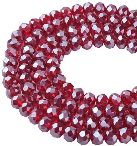 UR URLIFEHALL 10 Stränge, galvanisierte Glasperlen, Stränge, 8 mm, facettierte Kristallglasperlen für DIY-Schmuckherstellung, Basteln, Dekoration