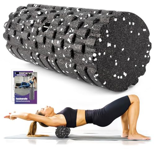 Faszienrolle mit 3D-Texturmassage, Foam Roller(33cm x 14cm) zur Muskelverspannungen lindern, mittlere Härte Selbstmassage Fazienrolle für rücken wirbelsäule Rücken Beine