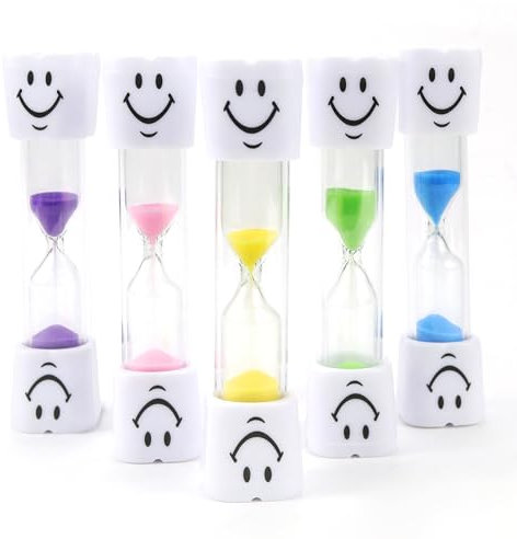 Sabliers Minuterie Horloge à Sable Sablier 5 PCS sablier brossage Dents Enfant pour Jeux,Cuisine, Exercice,Etude,Brossage(3 Minutes)
