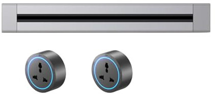 PacuM Enchufe de riel deslizante extraíble para aparador de cocina, enchufe de riel eléctrico para el hogar montado en superficie, multifunción,Grey-40CM