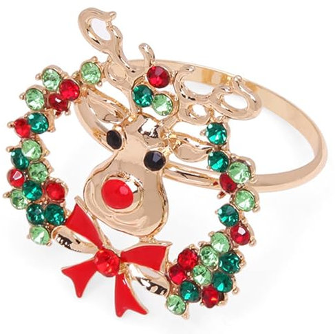 Weihnachtsserviettenring Weihnachten Serviettenring Schneemann Weihnachtsmann Baum Rentier Tischdekoration Abendessen Serviettenhalter Schnalle Xmas Party Supplies Luxus Serviettenring