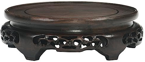 Piedistallo per piante Base di vaso di legno Teiera rotonda Vaso di fiori Espositore Vaso Bonsai Vaso Statua di Buddha di giada Base Scultura in legno Base in legno massello Supporti a piedistallo per