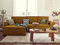 Bestmobilier Dellia – Ecksofa beidseitig montierbar mit Schlaffunktion – mit Bettkasten – aus Cord – 4-Sitzer Gelb