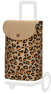 Andersen Einkaufstrolley Ersatztasche - 46 Liter - Seiten- & Fronttasche | extra Innenfach - wasserabweisend - Reflektoren - faltbar - Tyra leo