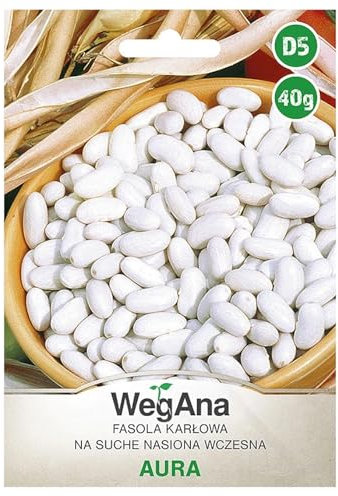 WegAna Buschbohne Aura für die trockene Körner Samen 40g, Robuste Gemüsesame Gemüse Samen, Samen Anzucht Saatgut für Gewächshaus