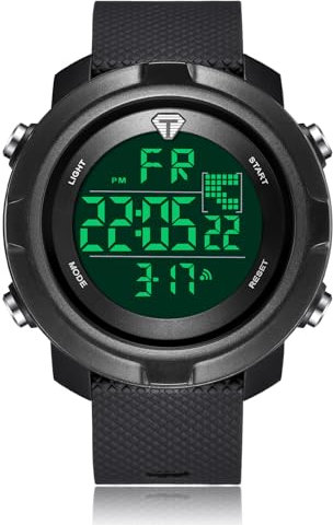 CIVO Armbanduhr Herren Digital Herrenuhr: Militär Sport Uhren Schwarz - Wasserdicht Groß Ziffernblatt Männer Digitaluhr