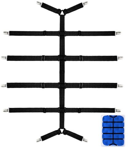 Verstellbare Bettlakenklammern，120–250 cm Verstellbare Bettlakenspanner，Verbesserte Elastische Betttuch Spanner mit Metallclip，Bettlakenklammern für Faltenfreie Bettlaken, Matratze, Oder Sofa