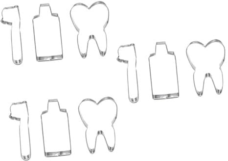 PRETYZOOM Keksform Zahn 9 Stk Keksform Aus Edelstahl Keksformen-set Keksformen Für Halloween Cracker Keksausstecher Selber Machen Schimmel Stifte Ausstecher Zahn Ausstecher Babykekse Silver