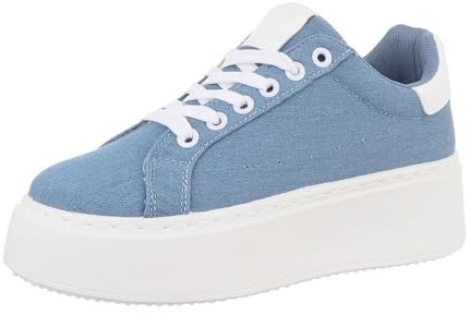 Ital Design Damenschuhe Freizeitschuhe Sneakers Low, LT230-5-, Textil, Blau Weiß, Gr. 39