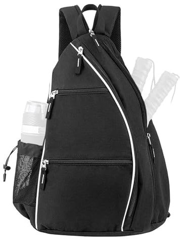 Pickleball-Tasche, Pickleball-Taschen, Pickleball-Pickleball-Rucksack, Verstellbare Umhängetasche für Damen und Herren (Black)