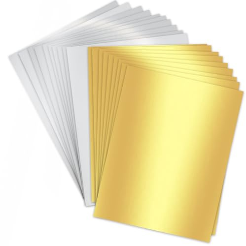 Spiegelkarte, A4, 60 Blatt, Silber und Gold, 250 g/m², metallisches reflektierendes Papier für Bastelarbeiten, DIY-Projekte, Kartenherstellung, Party-Dekoration