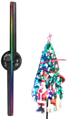 Arbre De Noël Hologramme - Hologramme De Ventilateur LED Couleur De 16,5 Pouces, Arbre De Noël D'affichage De Ventilateur LED Hologramme, pour Magasin, Bar, Noël, Halloween, Événements