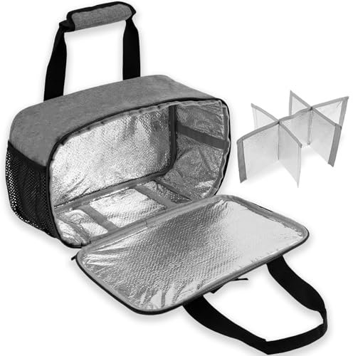 Foppla Acrylfarben-Organizer-Tasche, Polyester-Bastelfarbe, Organizer mit Aluminiumfolien-Auskleidung, tragbarer Kunstbedarf, Aufbewahrungskoffer mit Griffschlaufe für Pinsel, Palettenbrett (grau)