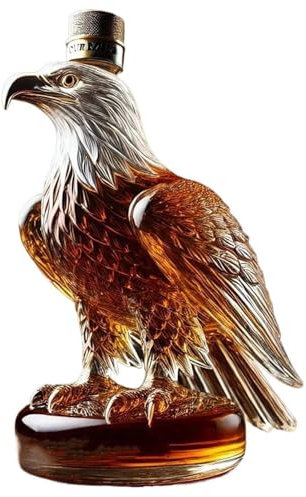 Yaoliucp Bouteille de Whisky Eagle, Carafe de Whisky Forme Artistique et élégante, Bouteille d'alcool en Verre Unique drôle pour Les Cadeaux décoration Bar à la Maison
