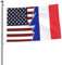 Drapeaux américains et français déchirés pour l'extérieur, bannière robuste double face de 2 x 3 pieds, pour la maison, la cour, le festival, la décoration de jardin extérieur, drapeau de bienvenue