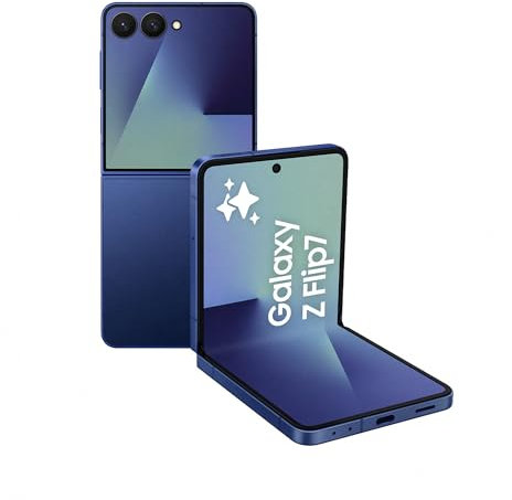 Samsung Galaxy Z Flip7 256GB - Móvil con IA, Diseño Plegable, Pantalla Amplia, Cámara Selfie 50MP, Procesador 3nm, Memoria 12GB, Azul Intenso, Garantía 3 Años + 1 año Extra (Versión Española)