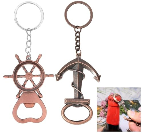 BOBOZHONG Flaschenöffner Schlüsselanhänger,2 Stück Anker und Ruder Flaschenöffner im Retro Stil,Bottle Opener Schlüssel Keychain Bottle Opener Keychain für Tasche, Partys, Küche, Bar