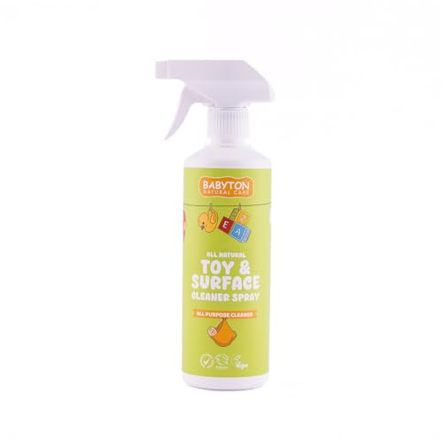 Babyton Natural Toy & Surface Cleaner Spray 500 ml – Plant-Based, Non-Toxic, No Rinse, Safe for Babies & Kids – Cleans Toys, High Chairs, Desks & More – Alcohol-Free
