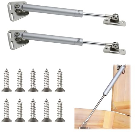 2PCS 100N Gas Struts Soft Close Hinges Kitchen Cabinets, Small Gas Struts Cupboard Door Supports, Soft Open & Slow Close Gas Springs for Drop Down Doors, Desks, Stores & Furniture Lids – 22lb Lift
