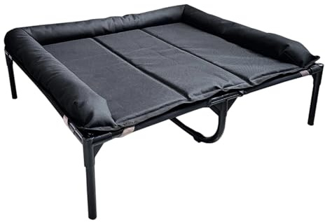 Hogvinnatil Hochbett für Hunde | Hängematte wasserdicht und tragbar – rutschfeste Oxford-Halterung mit abnehmbarem Kissen, für Haustiere, Welpen, Camping, Verwendung im Innen- und Außenbereich