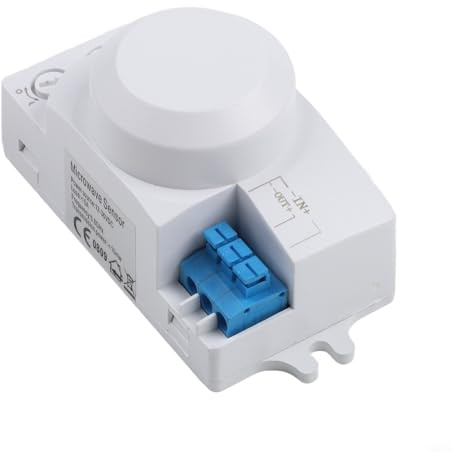 5.8G Microwave Sensor Switch 12V/AC100-240V Adjustable Motion Detector for Indoor Outdoor Lighting, IP42 Moisture-Proof, 360° Sensing Range(12V)