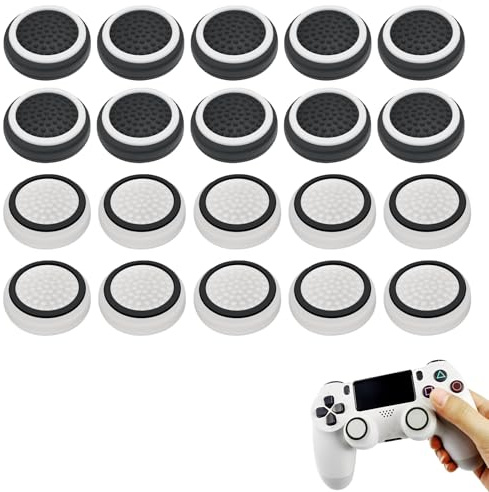 MNYXIS Joystick Kappen, 20 Stück Silikon Thumbsticks Grips PS5 Controller Sticks Kappen für PS4 PS5 Controller Zubehör Xbox One Series X/S, Joystick-Schutz Aufsätze, Daumengriffkappen Dualsense