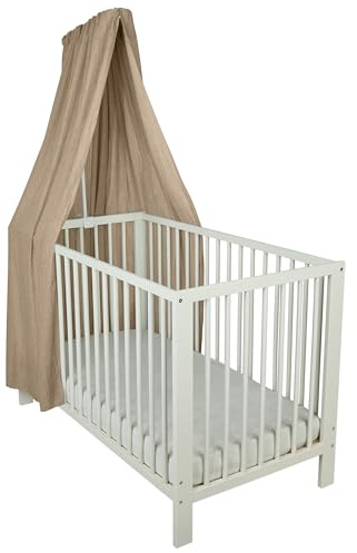 Sterntaler Betthimmel, luftiger Gaze-Stoff, leichter Baby-Betthimmel für Kinderbett, dekorativ und atmungsaktiv, 160×300×0,5 cm, lichtbeige