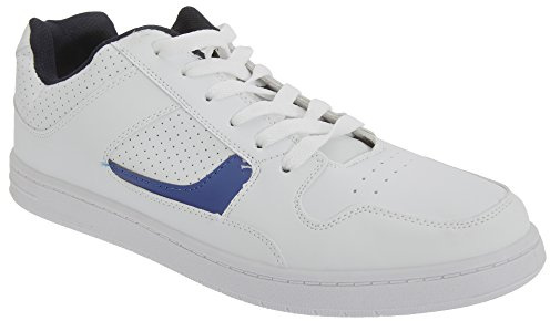 Dek EUSTON Mens Lace Up Trainers White/Navy Blue
