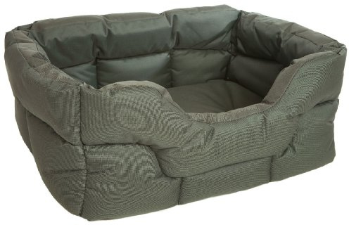 P & L Superior Pet Beds Heavy Duty Rectangular Waterproof Softee Bed, Large, 75 x 60 x 27 cm, Green