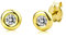 MIORE Schmuck, Ohrringe Damen, Ohrstecker Gold 375 9 Kt Gelbgold, Damenohrringe mit Solitär Zirkonia in Zargenfassung, goldene Ohrstecker Damen, Ohrschmuck
