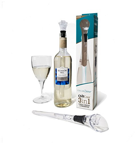 CellarDine VBCS06 ChillCore Wine Chiller, Stainless Steel, Clear