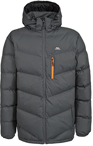 Trespass Herren Blustery Warme Gepolsterte Wasserdichte Regenjacke Mit Abnehmbarer Kapuze