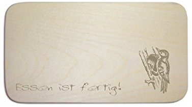 Breakfast Board with German Text Woodpecker includes persons Engraving Board Breakfast Board Sign