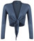Glamexx24 Damen elegante Bolero Jäckchen Langarm Achselzucken Strickjacke BL0001, Jeans Blau, Gr.- S/M