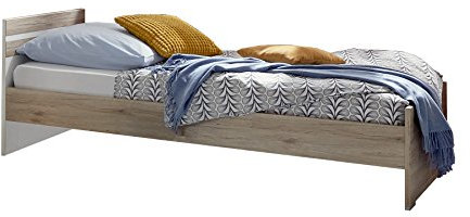 Wimex Bett/ Doppelbett Joker, Liegefläche 140x200, San Remo-Eiche/Absetzung Weiß