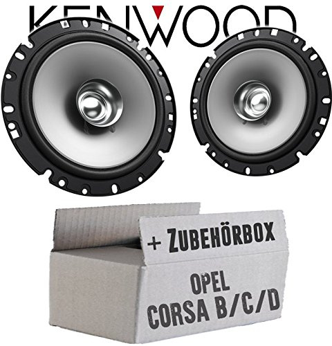 Lautsprecher Boxen Kenwood KFC-S1756-16,5cm Koax Auto Einbauzubehör - Einbauset passend für Opel Corsa B/C/D - justSOUND