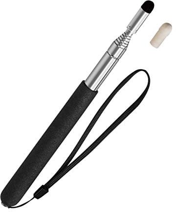 Kesote Zeigestab Ausziehbar Pointer Finger Zeigefinger Stab Zeigestock Teleskop Klassenzimmer Lehrer Zeiger Einziehbar auf 100 cm mit 2 Filz Kopf, Schwarz
