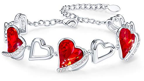 CDE Armband Damen Rosegold Schmuck,Herz armbänder mit Elegante Geschenkverpackung, Geschenke für Frauen Sie Freundin Ehefrau an Valentinstag Muttertag Jahrestag Geburtstag Weihnachten Party Jubiläum