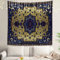 Shrahala Runder Mandala-Wandteppich, blau-grau, persische, marokkanische Blume, Wandbehang, großer Wandteppich, psychedelischer Wandteppich, Schlafzimmer, Wohnzimmer, Schlafsaal (150 x 150 cm, Blau 5)