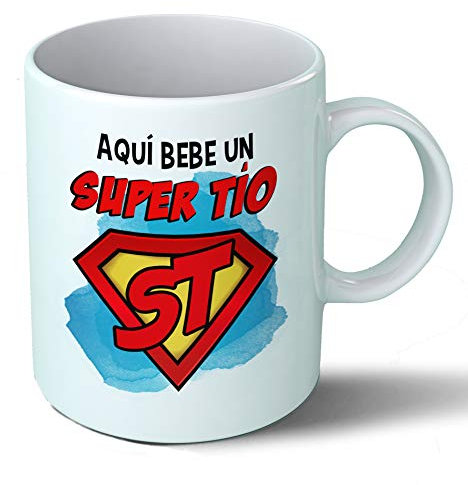 Planetacase - Taza Super Tio Personalizada - Regalo Original para Tios - Taza Desayuno Café 330 mL - Apta Microondas y Lavavajillas - Cerámica, Taza Tio