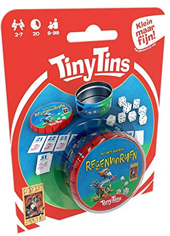 999 Spiele - Tiny Tins: Regenwürmer (los) Würmer - ab 8 Jahren - Eines der besten Spiele von 2016 - Reiner Kniezia - für 2 bis 7 Spieler - 999-RGW06