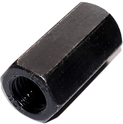 DIN 6334 Sechskantmuttern M12 Stahl schwarz Festigkeit 10 hohe Form Stückzahl 5 Verlängerungsmutter Langmuttern hohe Mutter Gewindemuffen Gewindemuttern