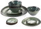 vancasso Starry Oval Dinner Sets, Vintage Look Green Plates and Bowls Set, 11-Piece Reactive Glaze Serving Set with 1 Serving Platter, 2 Dessert Plates, 4 Bowls and 4 Dipping Bowls