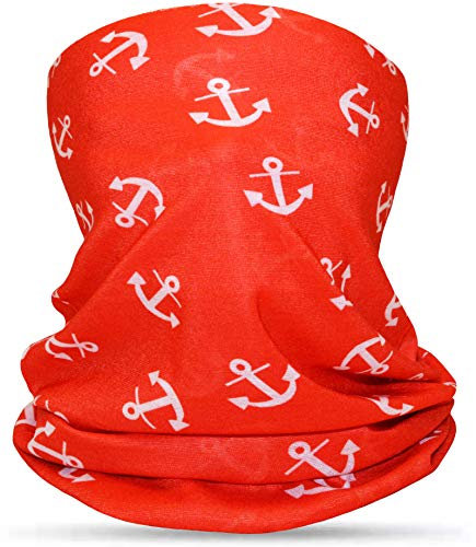 Multifunktionstuch Nahtloses Bandana Atmungsaktiv Halstuch Kopftuch Stirnband Schlauchtuch Laufschal für Radfahren Klettern Motorradfahren Outdoor Anker Rot