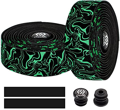 Chooee Lot de 2 bandes de guidon de vélo de route Vert