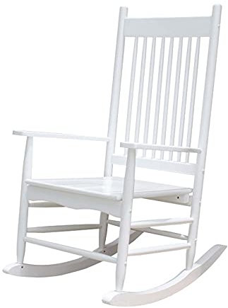 JLXJ Schaukelstühle Sessel Schaukelstuhl Auf der Veranda für Erwachsene/ältere, Robustes Massivholz für Den Außenbereich Allwetter-Schaukelstühle für Terrasse, Rasen, Innenbereich, 180kg Laden